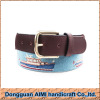 AIMI Hot selling 100% handmade needlepoint belt with genuine cowhide leather