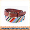 AIMI Custom needlepoint belt with colorful stripe design for women