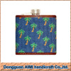 AIMI 7 oz stainless steel hip flask needlepoint flask leather hip flask