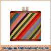 AIMI Rainbow design liquor whiskey flask Needlepoint hip flask sport flask