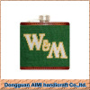 AIMI Custom needlepoint hip drinking flask stainless steel hip flask with leather