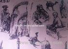 Printed Polycotton Fabric Regenerated Fabric Charcoal Drawing