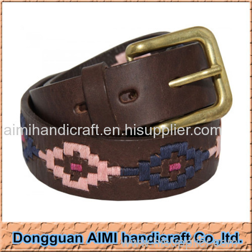 AIMI Popular Polo Belt Western Belt Genuine Leather Belt With Customized Design