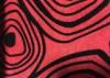 Sofa Velvet Red Flocked Fabric Comfortable With Geometric Designs