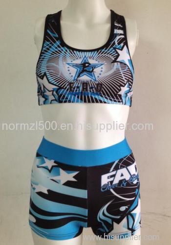Girls open hot sexy Shorts and sports bra cheerleading uniforms top sale stylish wholesale price POP
