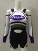 Most sexy new design sparkle bling bling cheerleader uniforms metallic fabric bright hot style china manufacturer