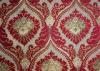 Polyester Red Chenille Jacquard Fabric 330GSM Flower Pattern