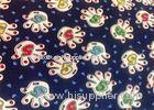 Blue Polyester Floral Custom Printed Fabrics Tear Proof Customized