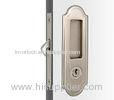 Residential Mortise Sliding Door Lock Satin Nickel For 35mm - 70mm Thickness Door