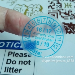 Custom Fragile Warranty Void If Seal Broken Transparent Destructible Vinyl Stickers Clear Tamper Proof Stickers