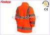 Promotional Safety High Visibility Workwear / Hi Vis Jacket With Brass Zipper