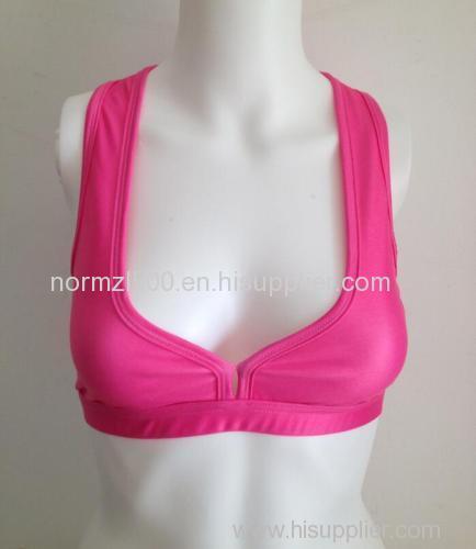 2016 New design Hot sexy gym sports yoga bra Open girls yoga pink custom gym bra