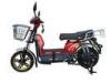 450W Adult Electric Bicycle Red Battery Operated Bikes With Motorcyle Seat Steel Frame