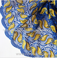Fancy style african lace embroidery fabric with rhinestones for nigerian wedding party dress
