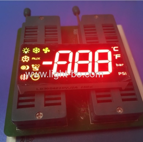 Custom Red/Green/Yellow 0.54  Triple Digit 7-Segment LED Display for Cooling