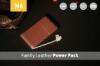 Portable External Leather 6000mAh Power Bank Smartphone Battery Pack