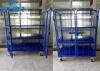 Collapsible metal vertical two front door logistics trolley with wheels