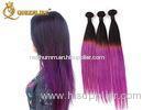 Colored Ombre Hair Extensions Real Human Hair Straight Hair Weft