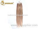 Pro - Bonded Light Brown Double Wefted Human Hair Extensions Micro Ring Hair Weave