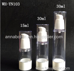 15ml 30ml 50ml transparent cosmetic airless pump bottle