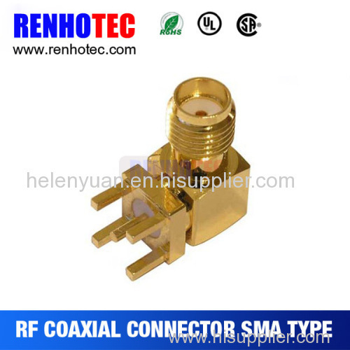 Best Hot Dosin sma connector female bulkhead right angle for pc mount