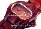 Professional Red Sandal Wooden Ladies Watch With Engrave Logo