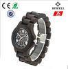 Black Sandalwood / Wooden Wrist Watch For Men With Customized Logo