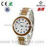 Fashion Unisex Stainless Steel Watches With Koa Wood Band CE ROHS FSC