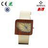 Square Shape Wooden Face Watch With Changable Leather Band