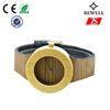 Unisex Natural Wooden Watch With Leather Band And Japanese Battery