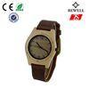 Japan Movement Bamboo Wooden Watch For Men With Leather Strap