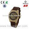 Japan Movement Bamboo Wooden Watch For Men With Leather Strap
