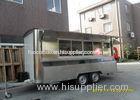 Stainless Steel Commercial Food TrailersWith Sliding Glass Window And Canopy