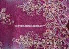 Purple Home Textile Embroidered Fabrics High End Apparel Fabric