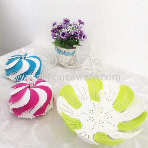 Foldabe plastic fruit plate Flexible fruit bowl Extendable dish