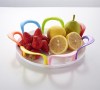 Rainbow design snack nuts fruit tray Plastic fruit plate