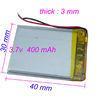 High Capacity 3.7v 400mah Lithium Polymer Battery 303040 for GPS Bluetooth