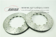 DICKASS Automobile Brake Disc 362*32mm Drilled and Partial Grooves Surface Pattern