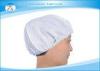 0.25 / 0.5CM Stripe / Grid White Sterile Worker Cap Washable for Chemical Industry