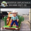 Funny inflatable cowboy obstacle course and western combo inflatable slide