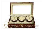 OEM Tempering Glass Triple Watch Winder Box For Automatic Watches