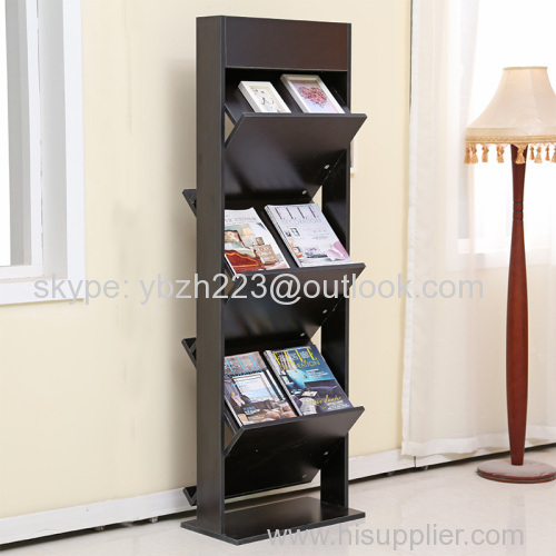 supply office use wooden magazine rack book display shelf