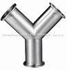 No.8 304 / 316L Stainless Steel 1-1/2&quot; - 4&quot; Sanitary Fittings / Y Tee Pipe Fitting