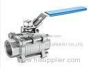 Q11F 2000 PSI 3 Piece Heavy Stainless Steel Ball Valves With Blue / Red Handle