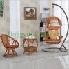 Indoor natural rattan table chair hammock supplier