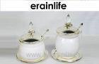 Tea Maker Kettle Covered Sugar Bowl Zinc Material With Ceramic Bowl