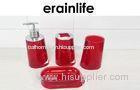 Red Acrylic Bathroom Accessory Set With Chromed Plating Top 45R