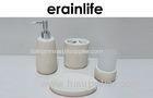 Home Beige Bathroom Accessory Set Round Shape Free Standing Type