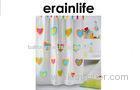 Bathroom Hotel Shower Curtain PVC Colorful Heart Pattern Printed