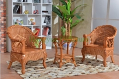 Living room natural rattan table chair solutions
